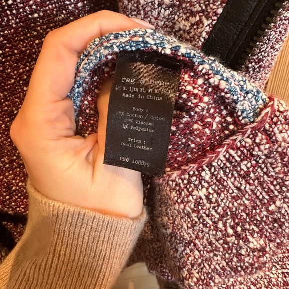 Rag & Bone “Hart” Tweed Multi-Colored Moto Jacket - Picture 12 of 13